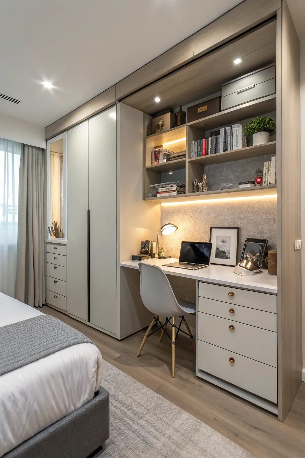 Multifunctional fixtures optimize space and efficiency.