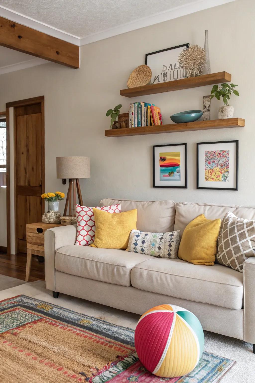 The pop of color energizes spaces.