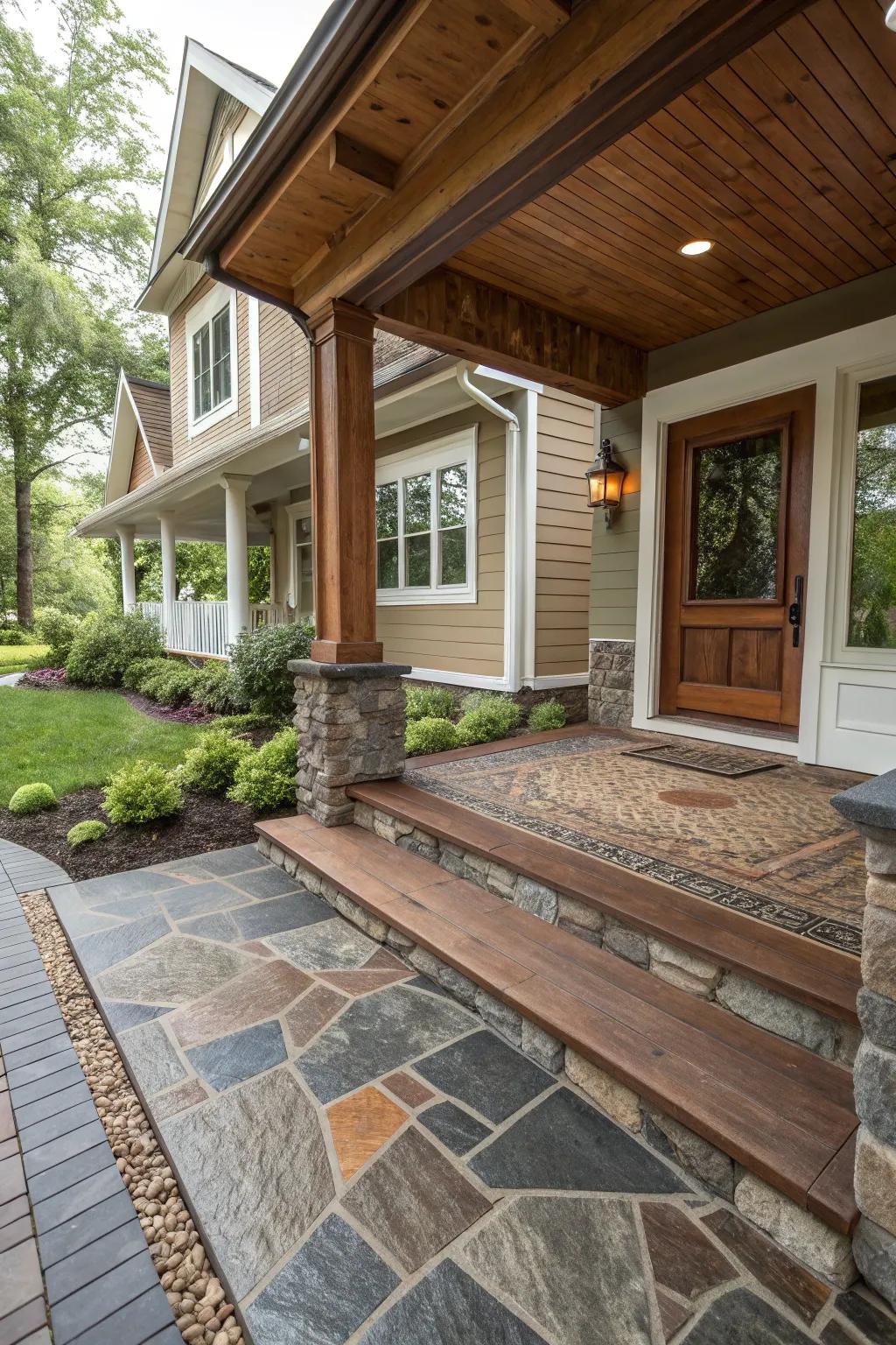 Combine and arrange materials to concoct a singular, personalized porch design.