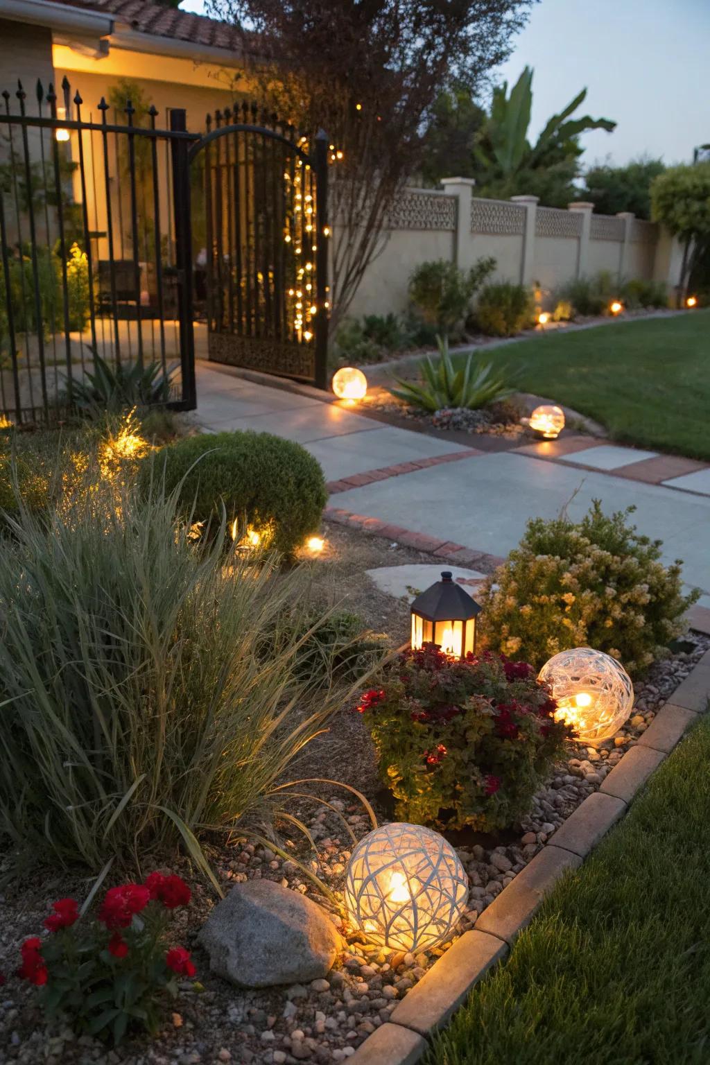 At night, illumination enhances the beauty of your garden.
