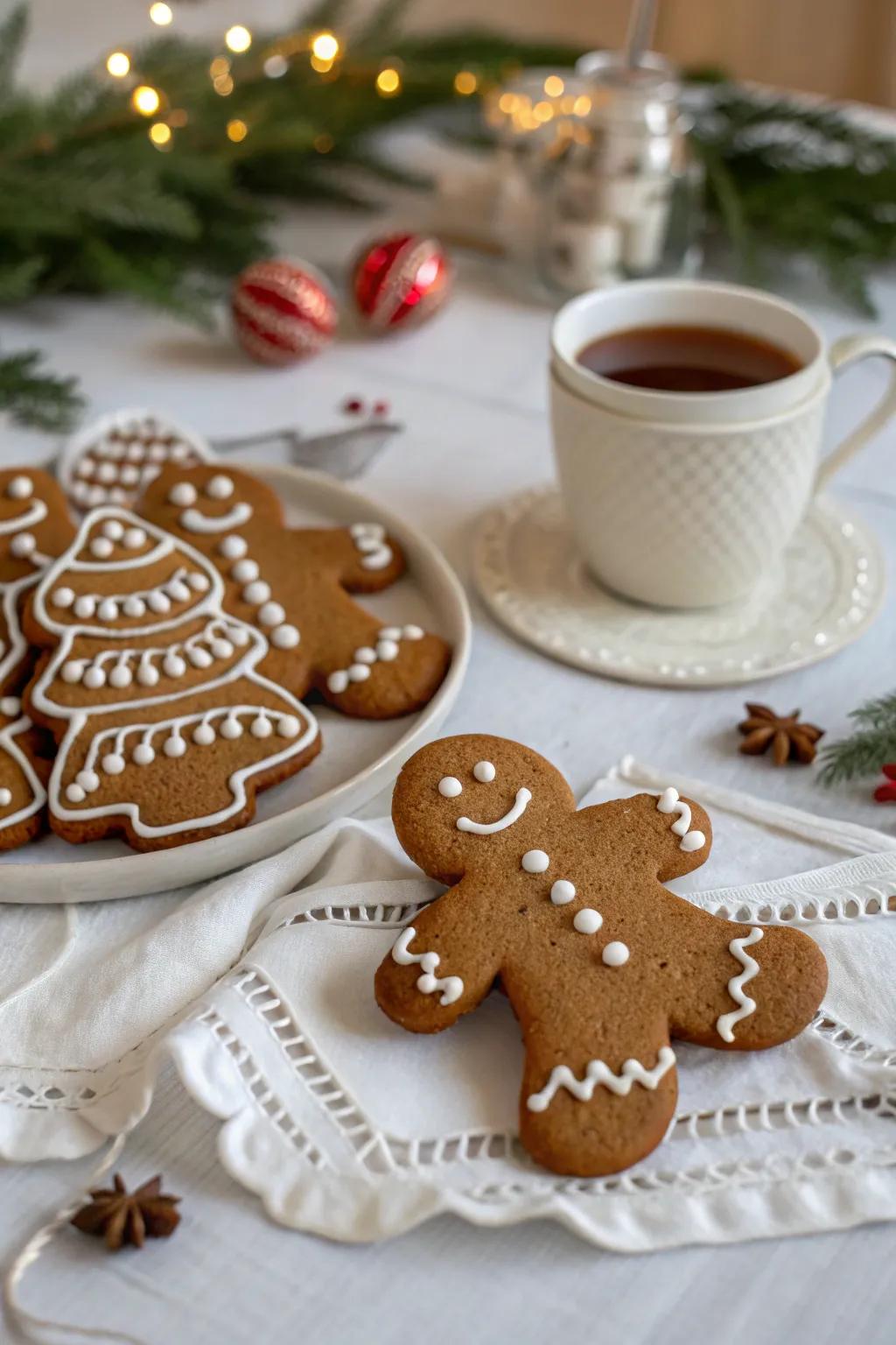Classic gingerbread figures embodying the timeless refinement of the holidays.