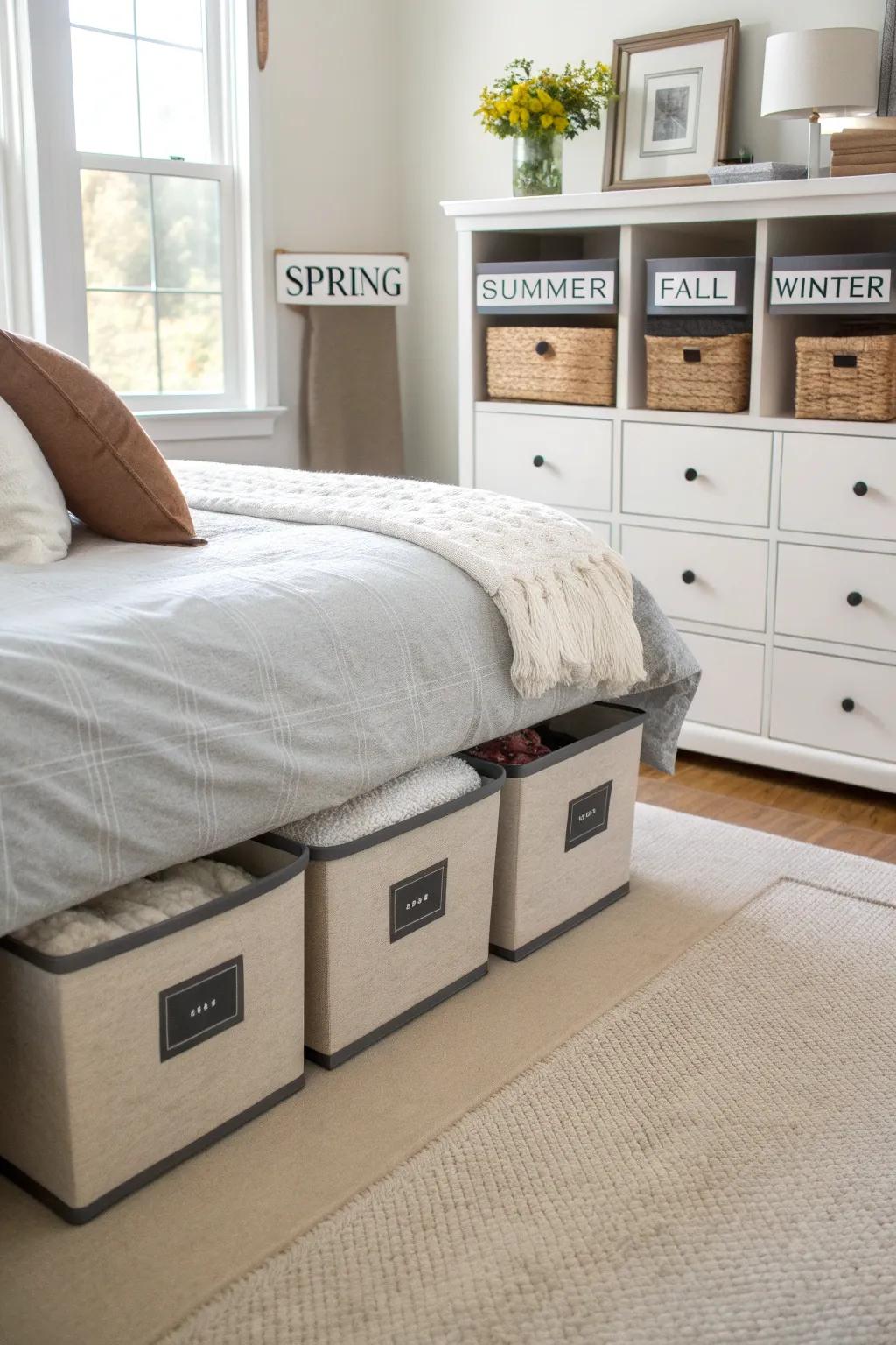 A seasonal rotation maintains your wardrobe functional and free from mess.