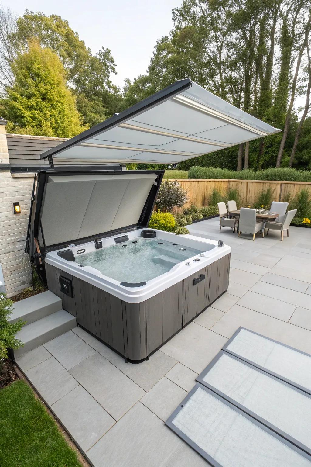 Retractable covers deliver practical protection and style for your hot tub.