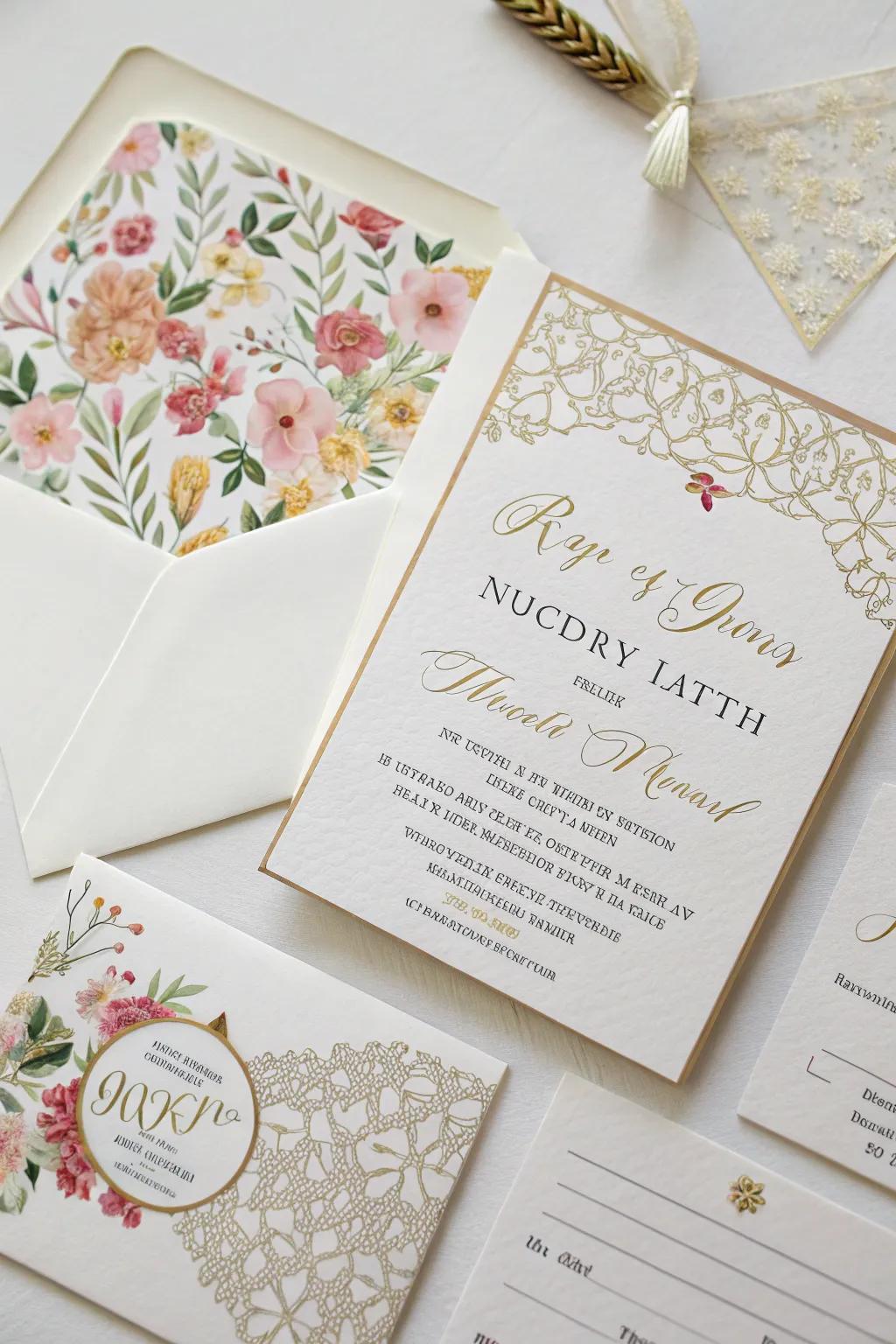 Themed invitation sets provide a cohesive and polished presentation.