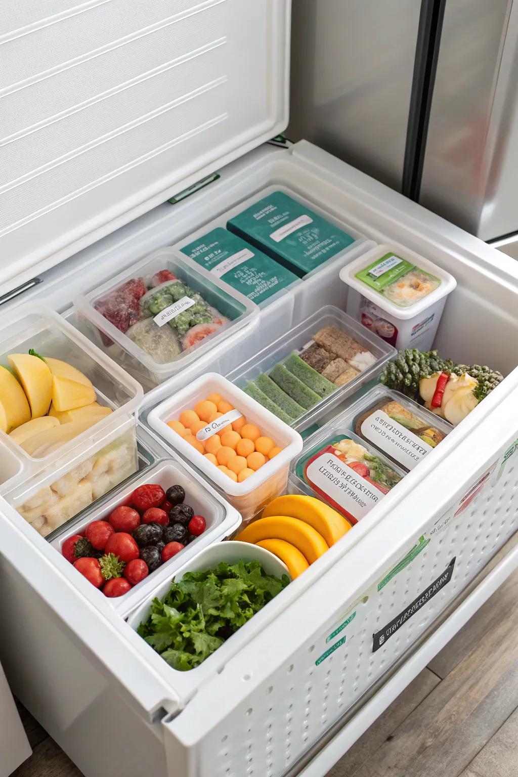 Seasonal rotation keeping the freezer efficient.