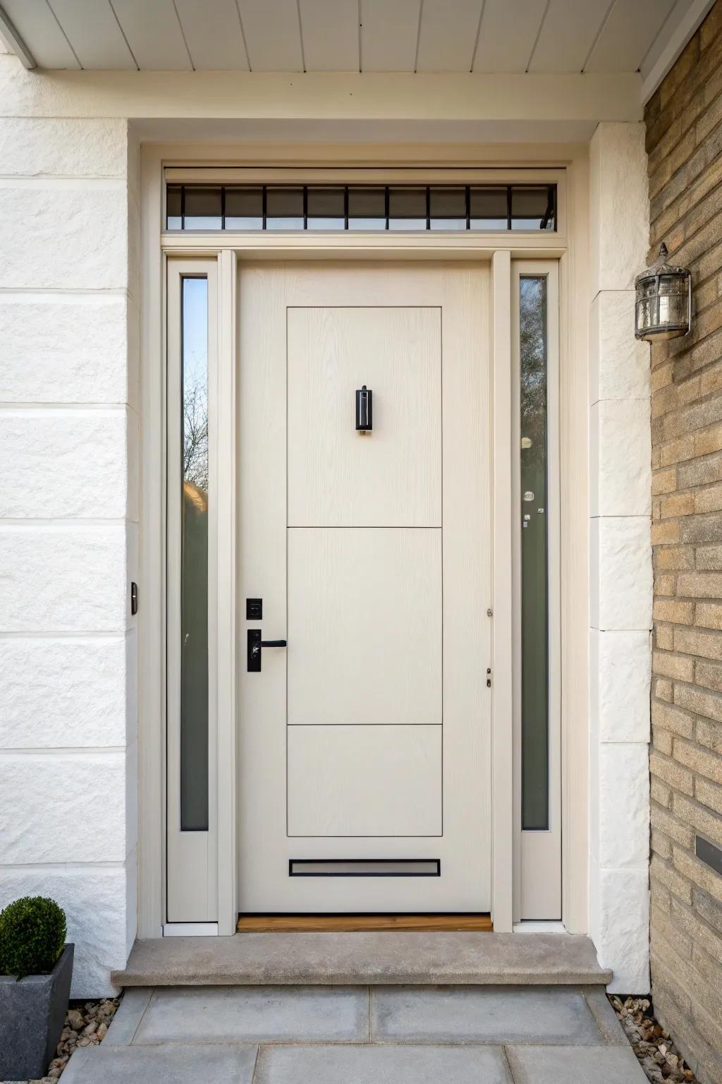 Simple design emphasizes simplicity and grace at this entrance.