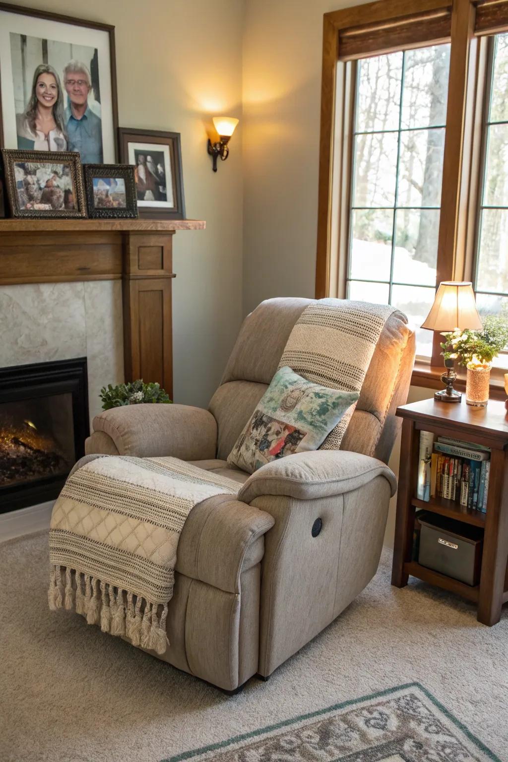 A personal sentiment enhanced using decor elements that bring the feeling of home.