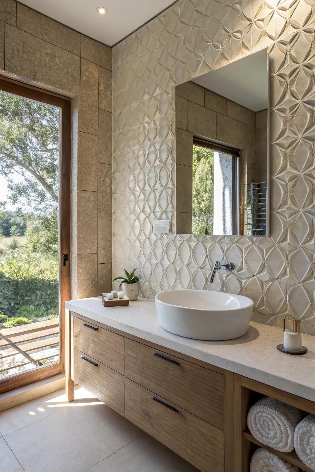 Textured facades add sophistication and depth.