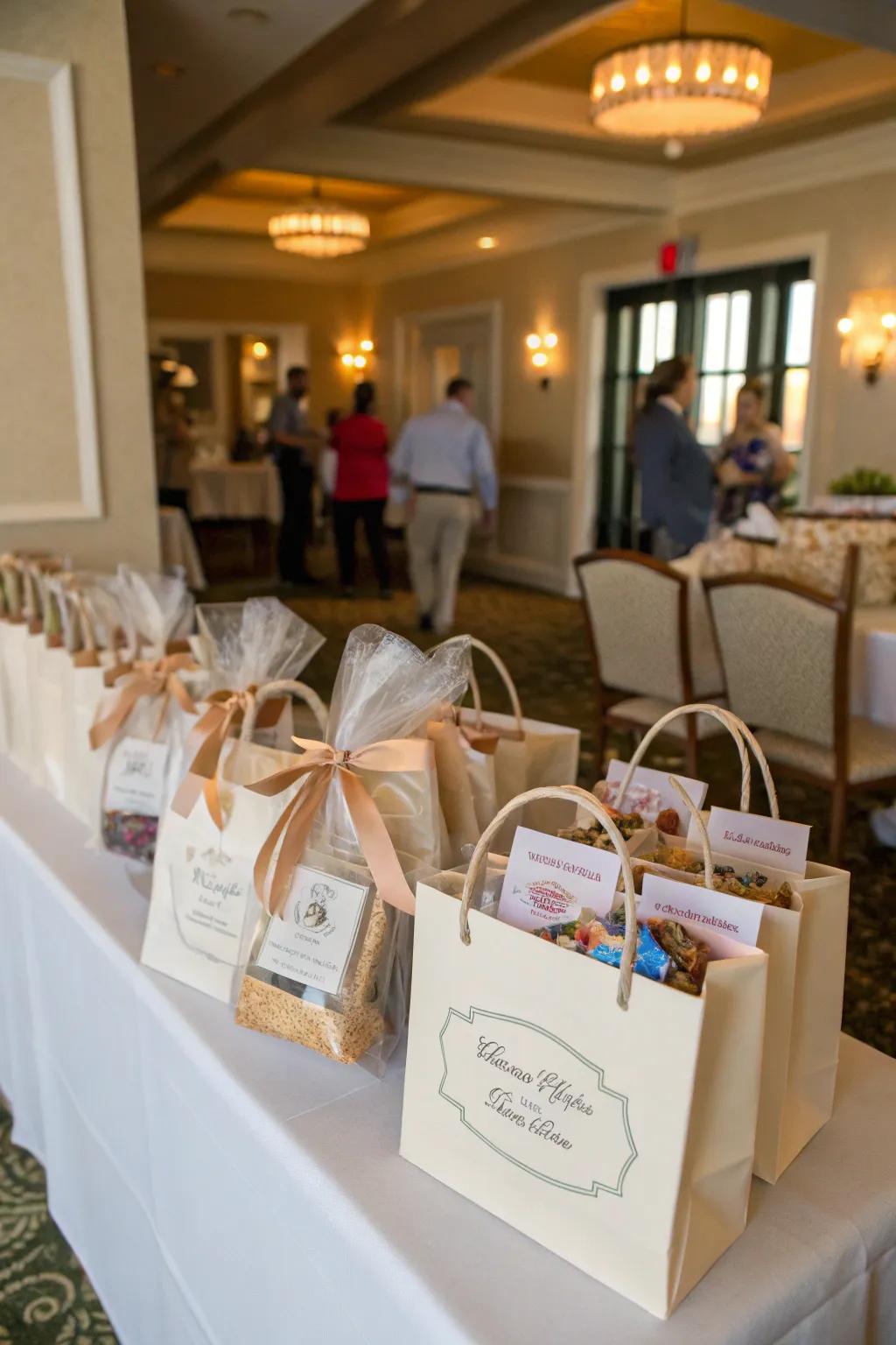 Customized welcome packs featuring local treats make attendees feel appreciated.