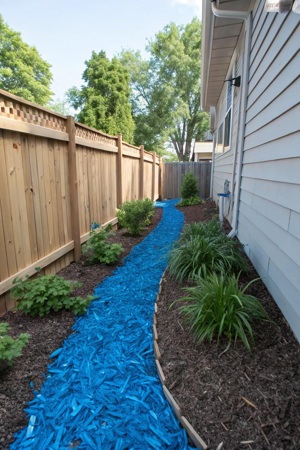 Vibrant wood shavings provide both functionality and flair to constricted spaces.