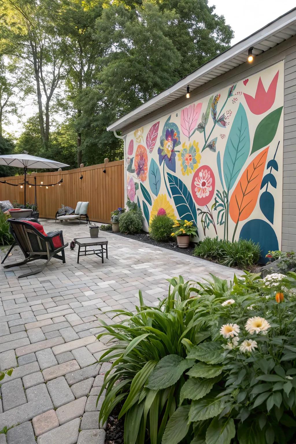 A DIY art piece personalizes and enlivens your patio space.