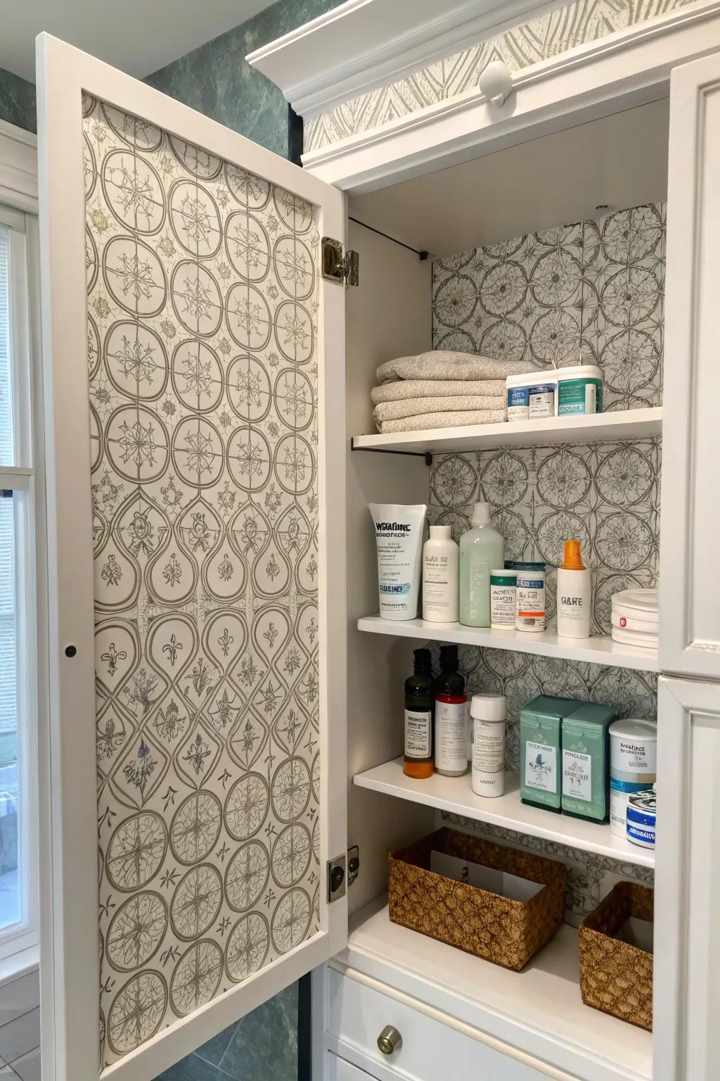 Add a touch of elegance to overlooked spaces with creative wallpaper use.