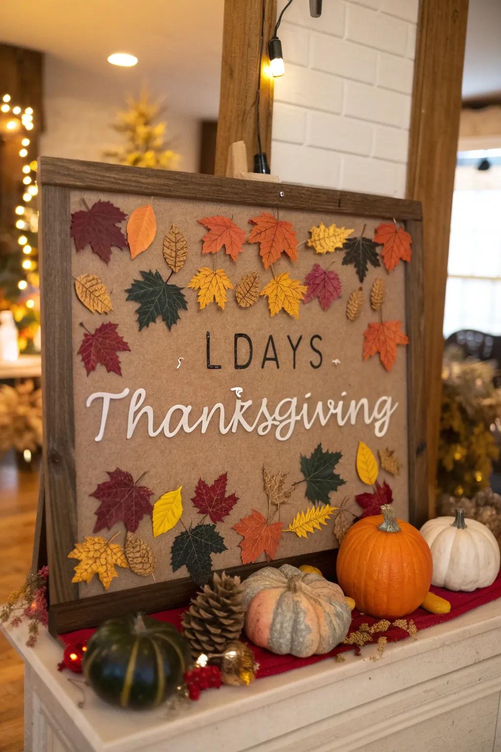 An interactive Thanksgiving countdown bulletin board for fall.