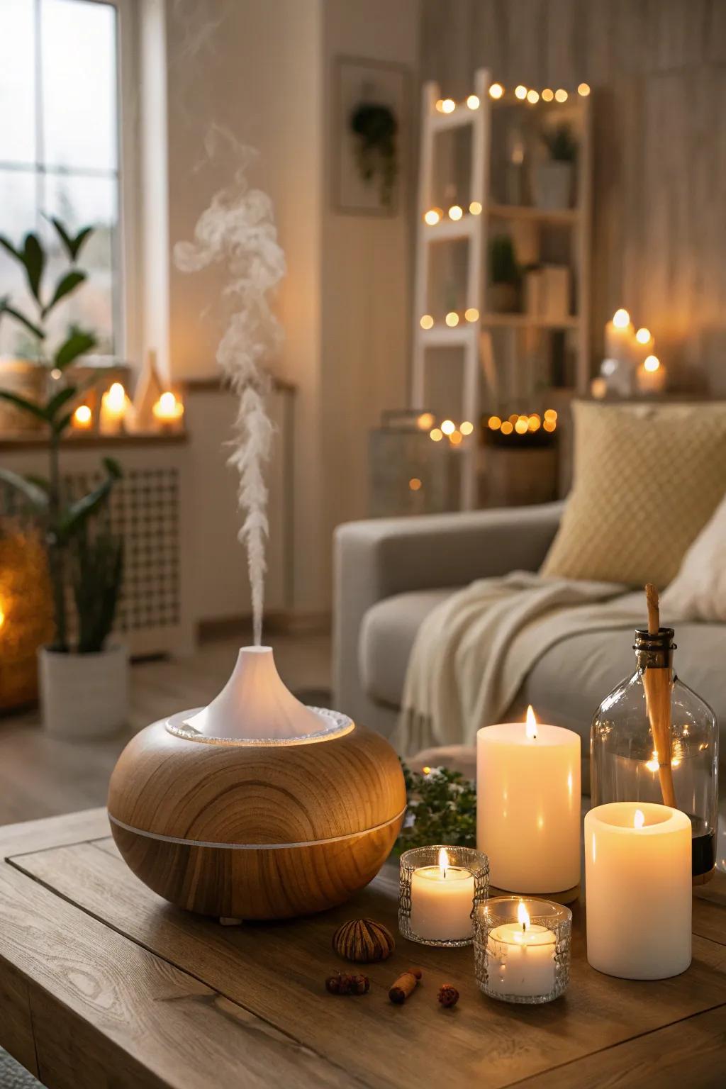 Calming scents improve the relaxing atmosphere of the space.