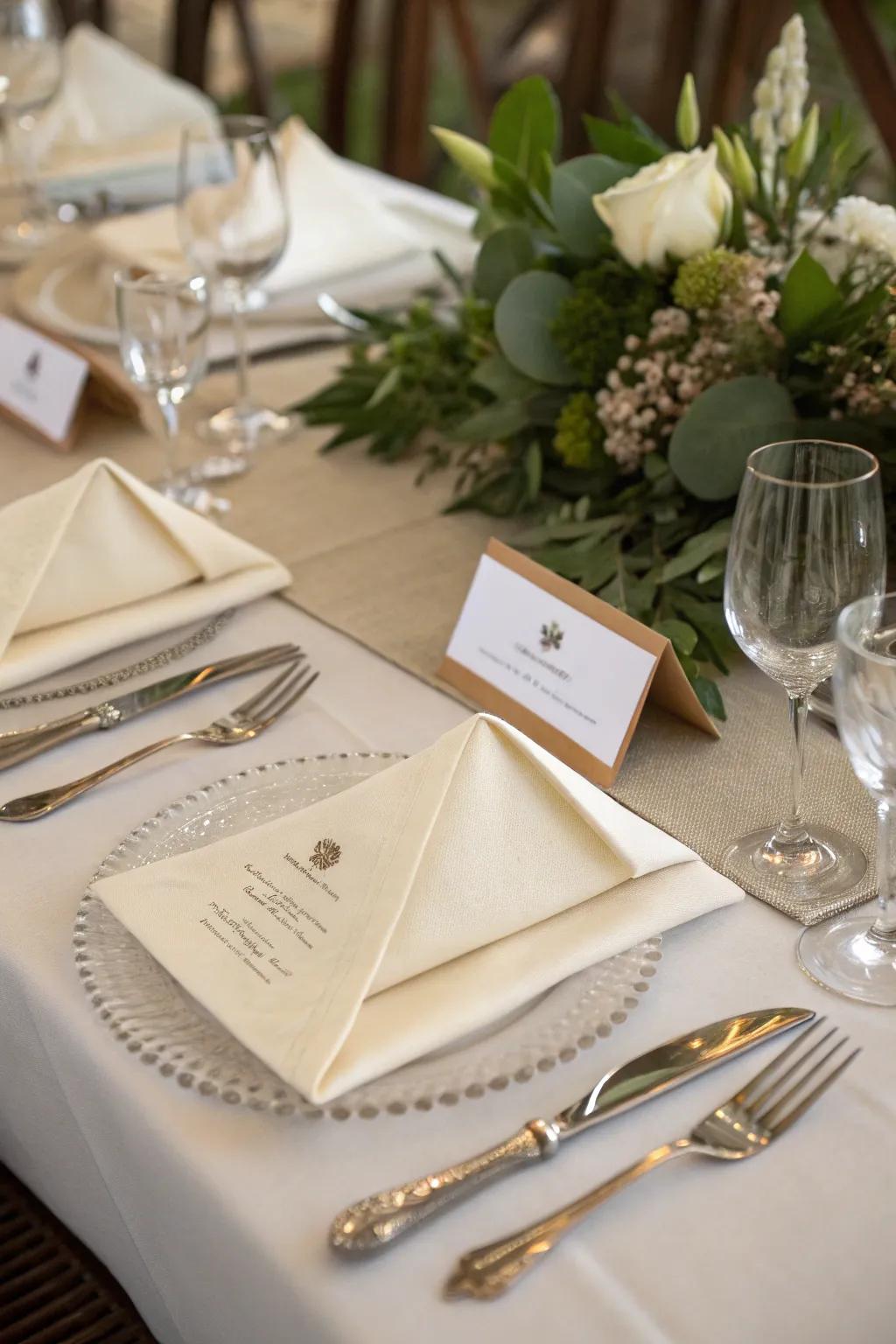 Creative envelope folds add a personal touch.