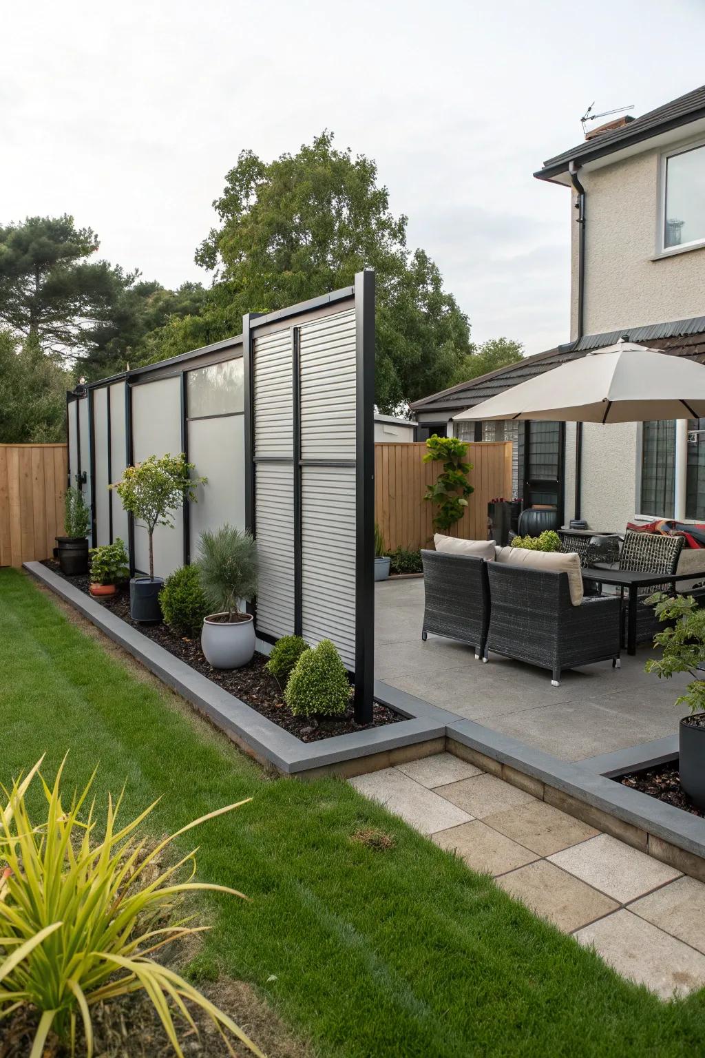 Pre-made seclusion screens delivering instant style and privacy.