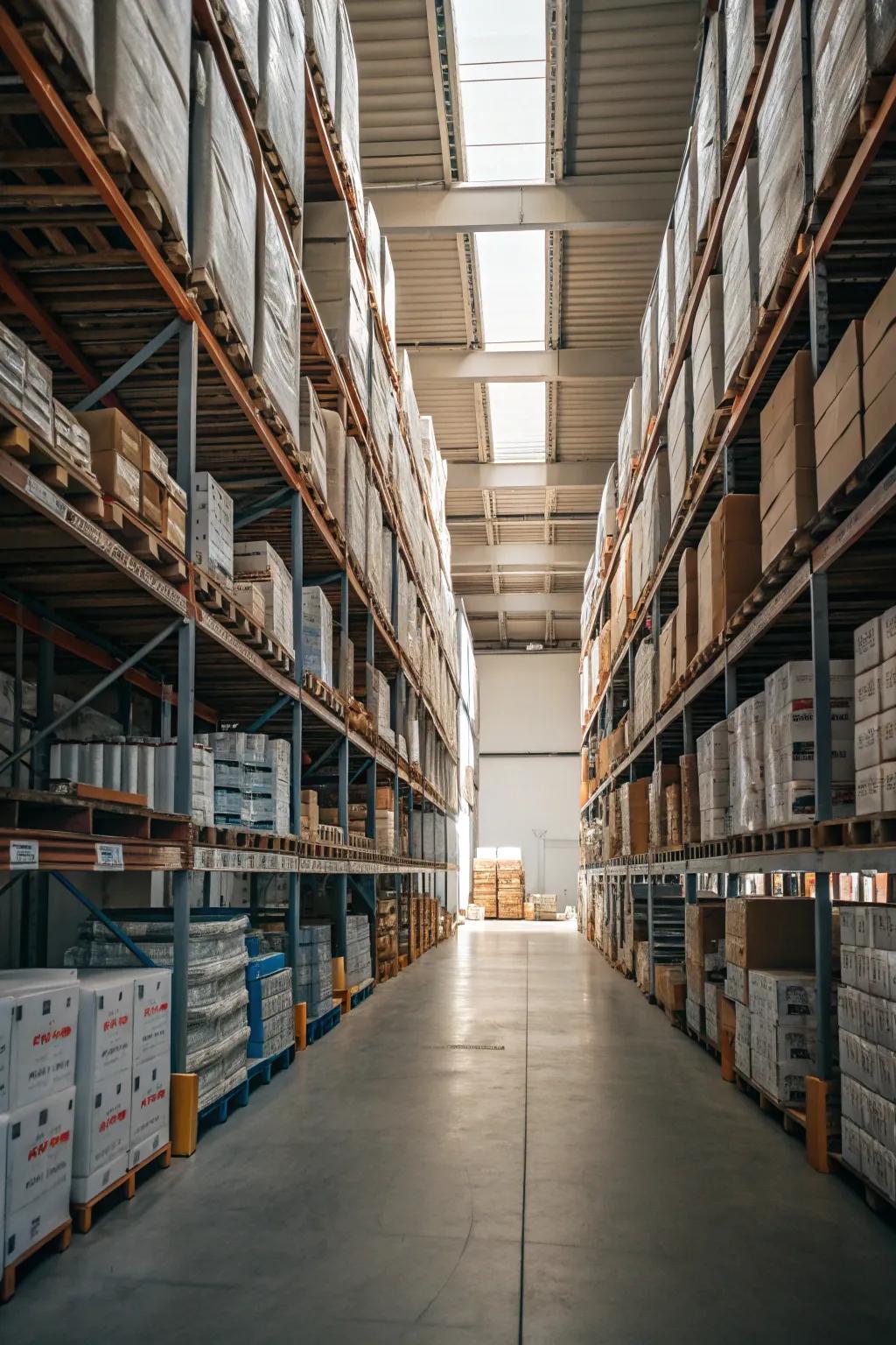 Symmetrical racking designs bring order and balance to storage areas.