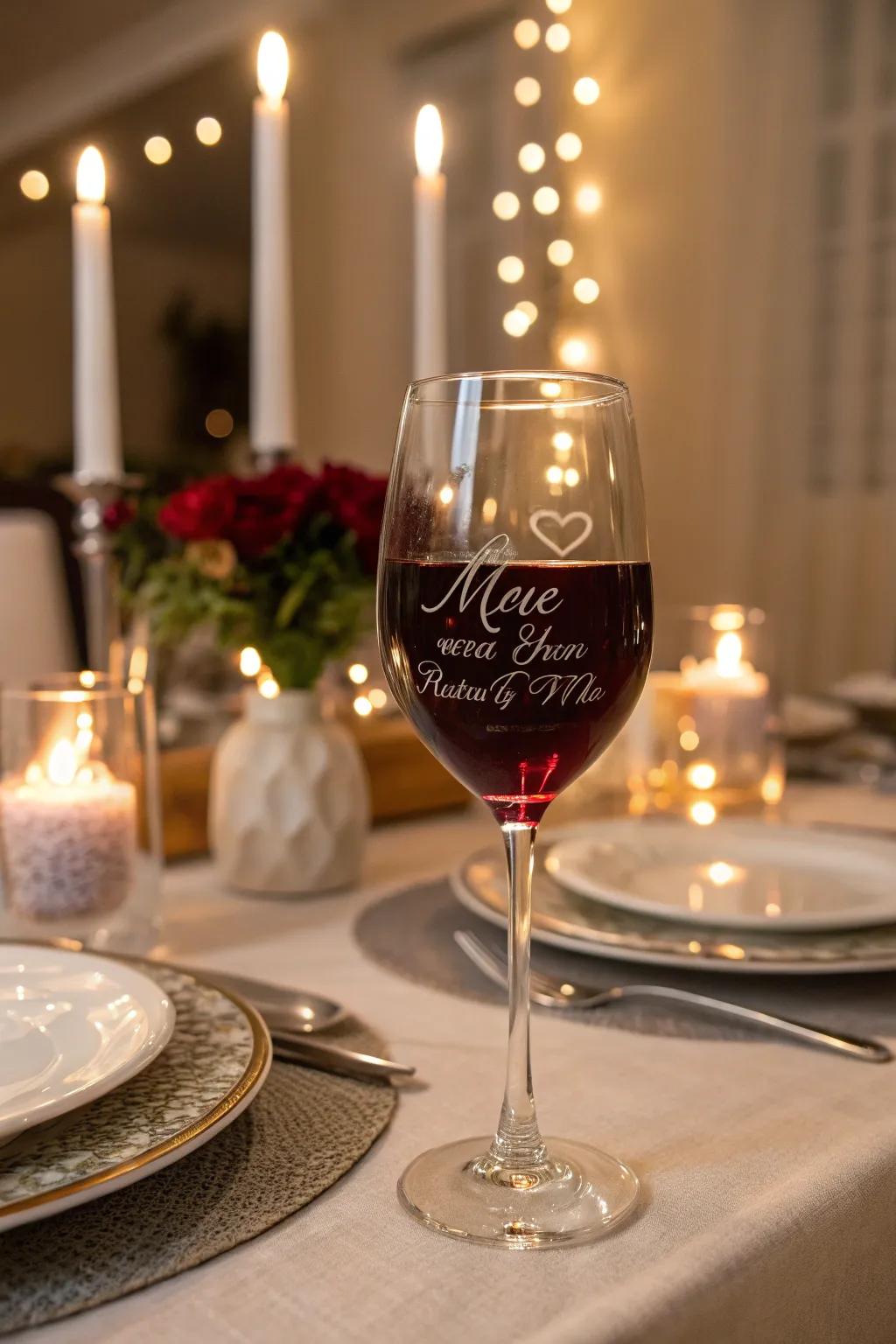 Engraved memories make your wine glass a treasure.