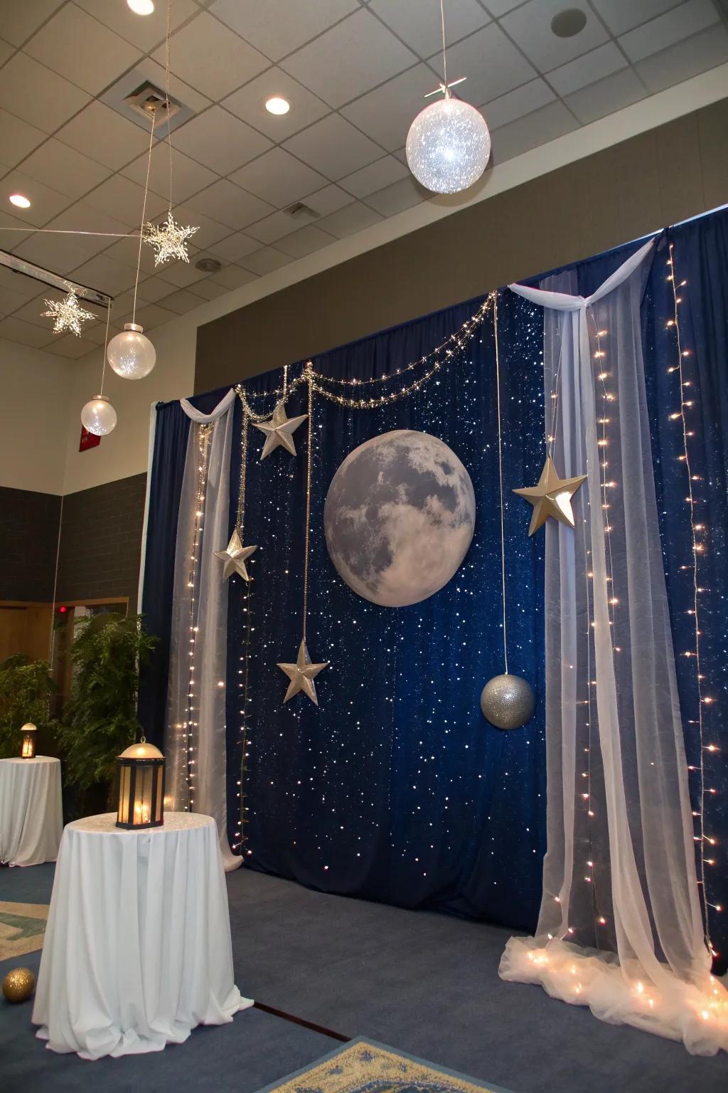 Explore cosmic wonders with a celestial backdrop that takes you to the stars.