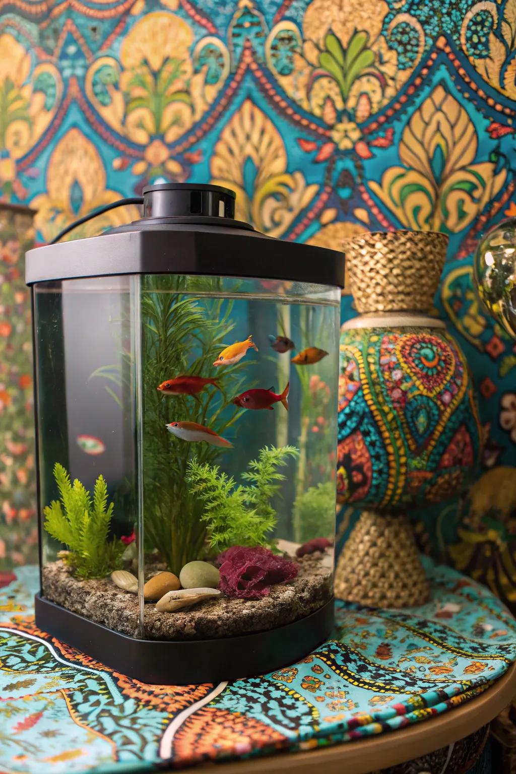 A vibrant backdrop can truly accentuate your tank's aesthetic.