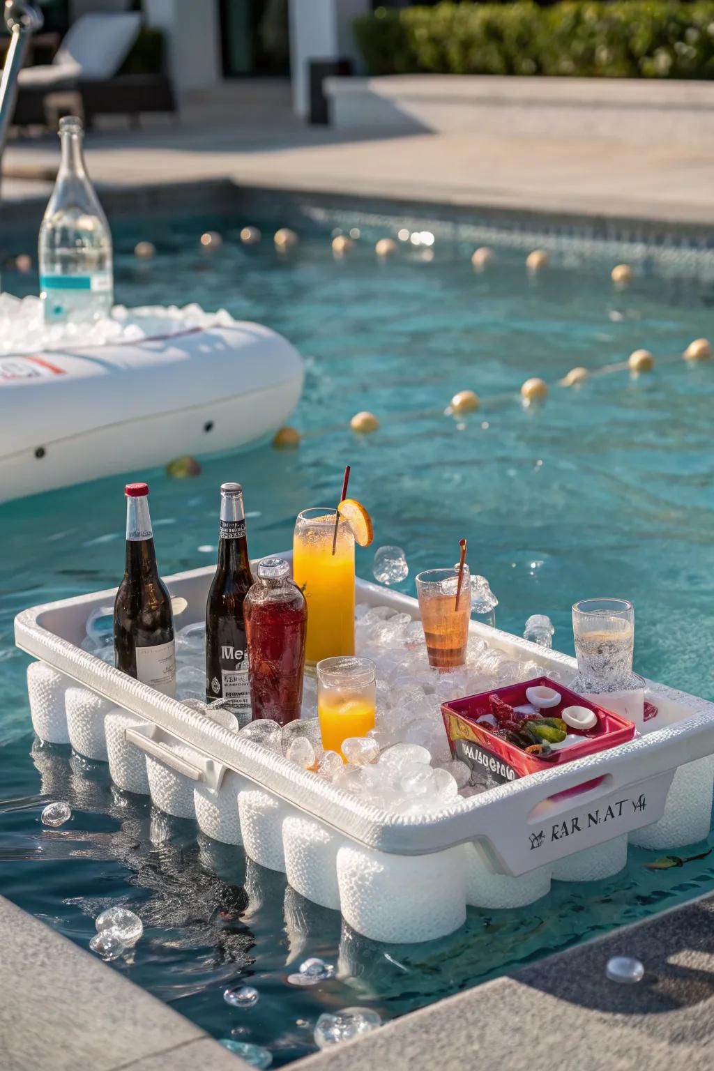 A floating bar ensures refreshments are always within easy reach while you enjoy the water.