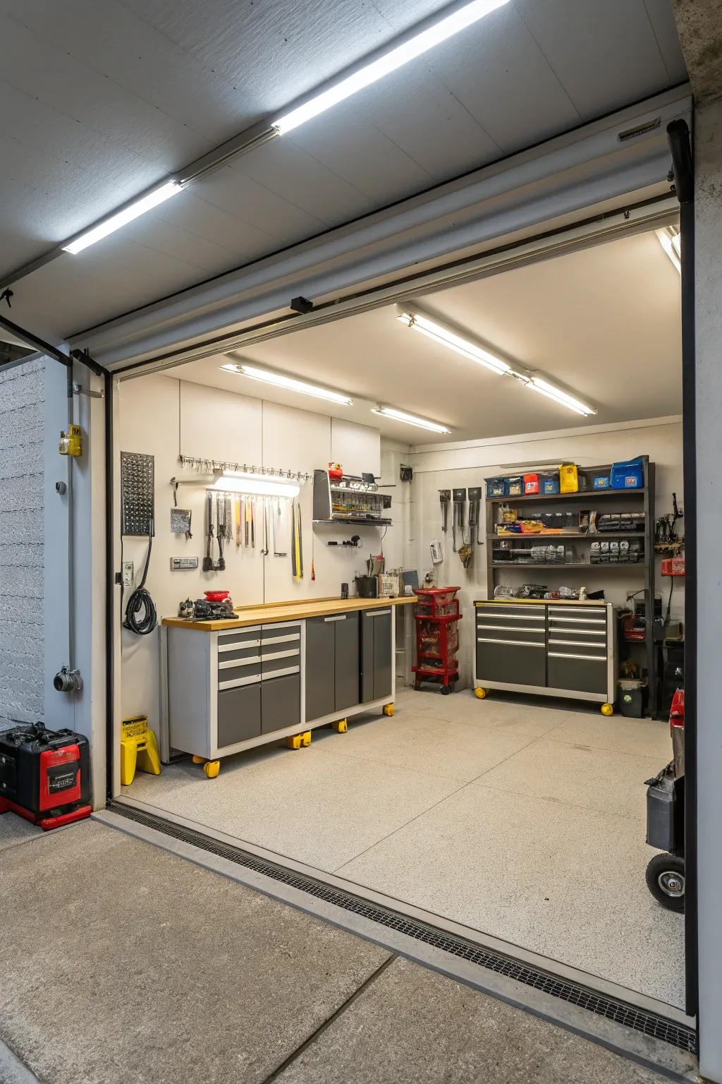 Good lighting makes your garage safer and more useful.