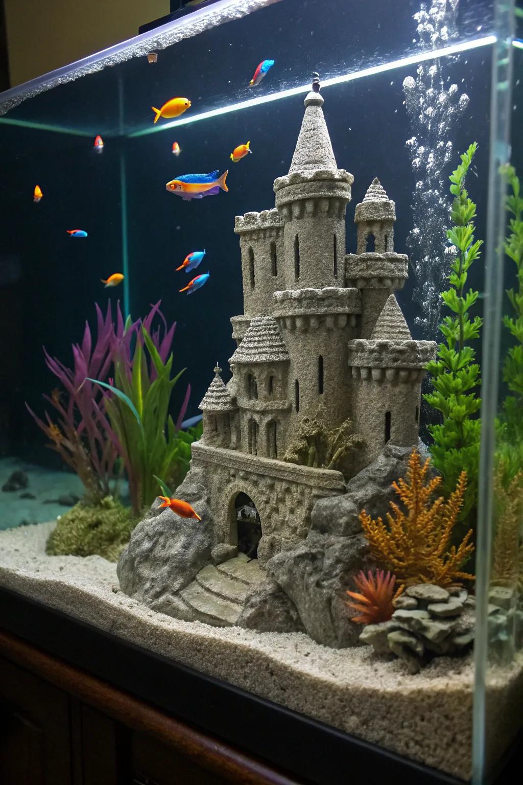 Castle fragments bring a hint of fantasy to your aquatic environment.