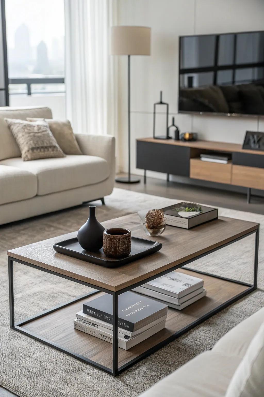 Minimalist furniture keeps spaces light and open.