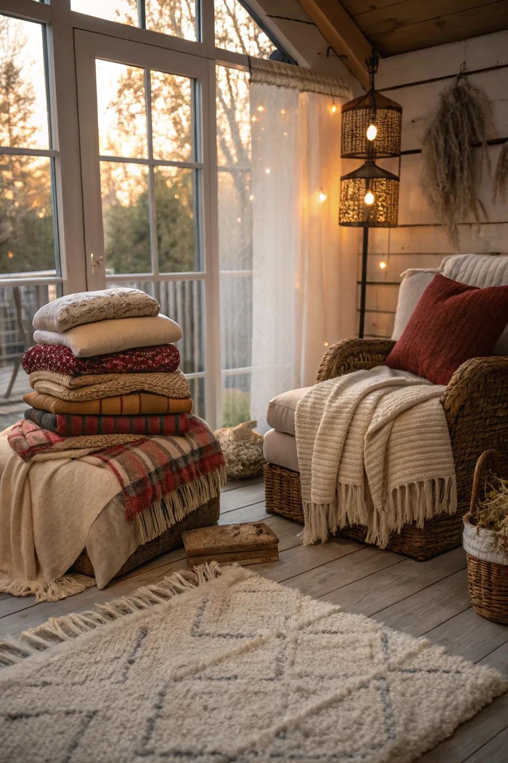 Comforting fabrics that add a sense of warmth and beauty.
