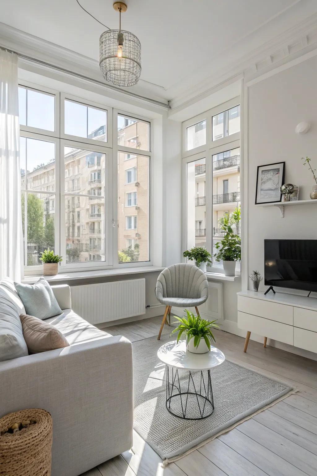 Light tones create a calm and spacious feeling.