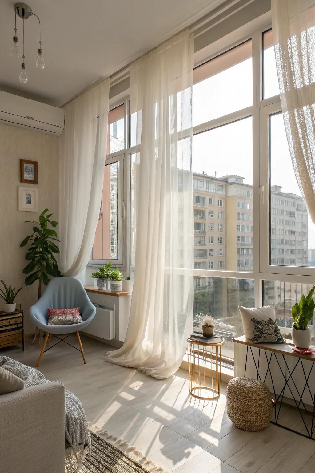 Permit the sunlight in to develop your studio's ambiance and spaciousness.