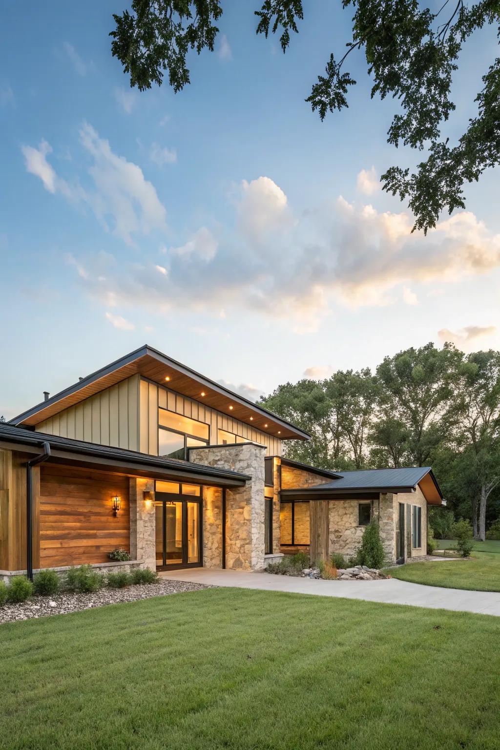 A modern update to a traditional ranch facade