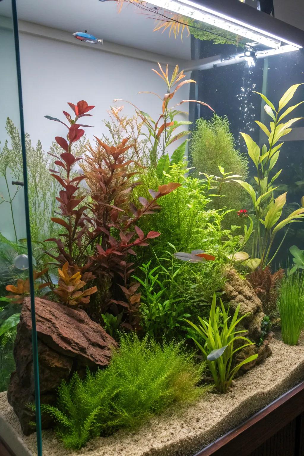 Living plants construct a flourishing, verdant submerged utopia.