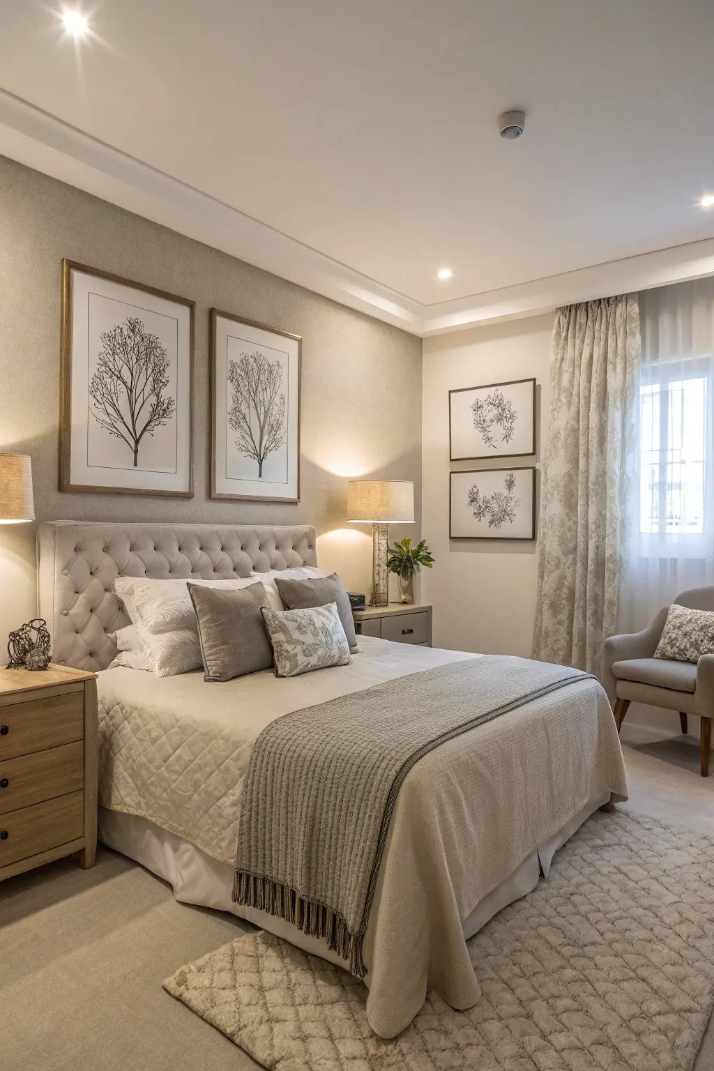 Neutral tones offer a quiet retreat in your bedroom.