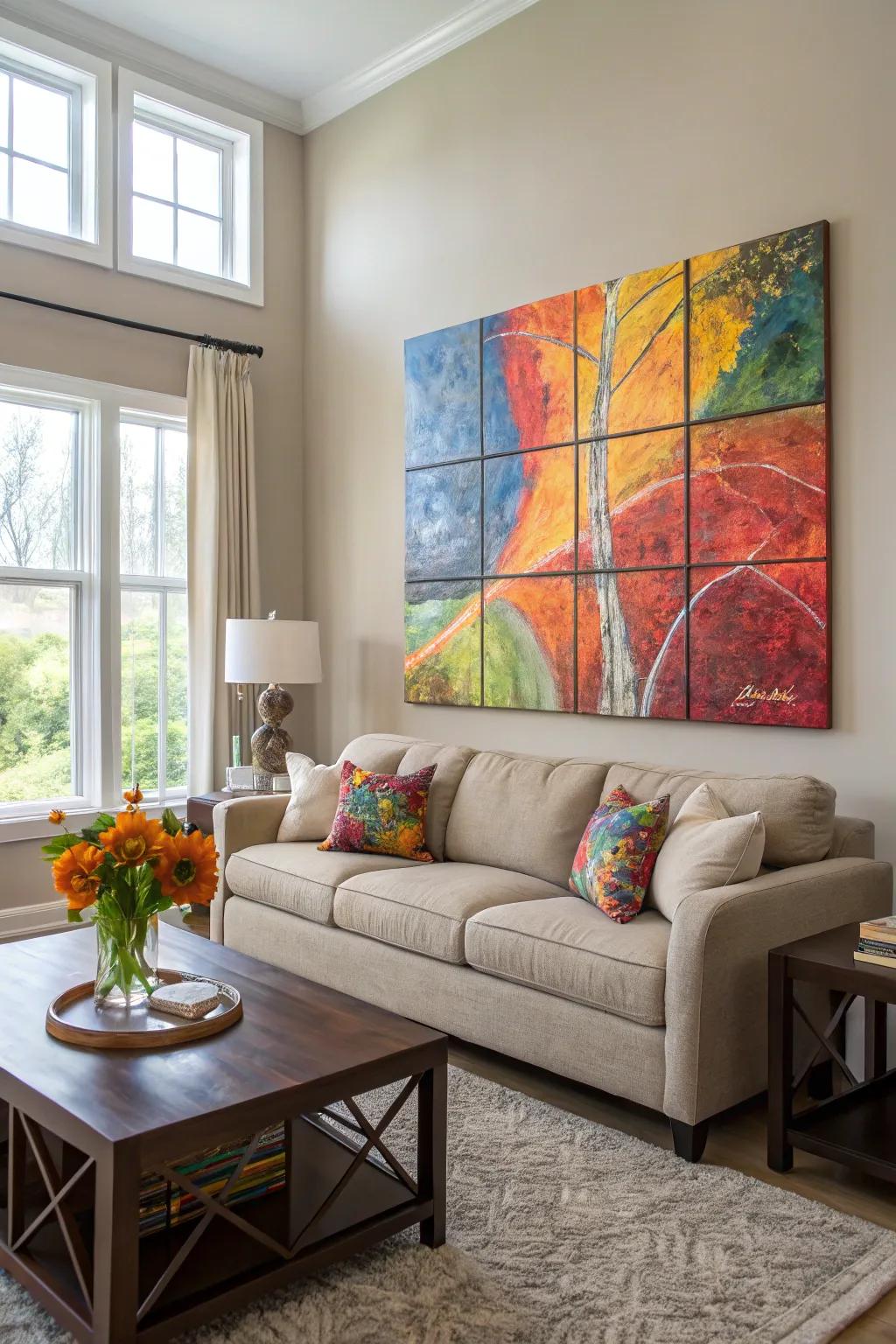 An abstract artwork utilizing the rule of thirds to gain visual equilibrium.