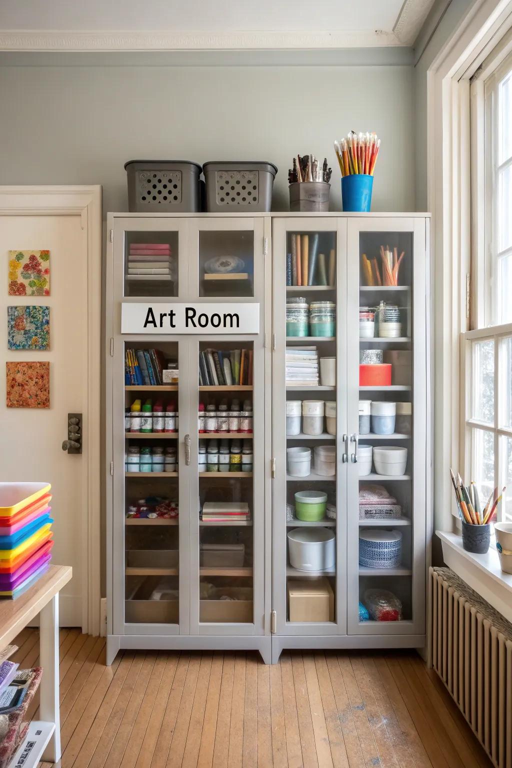 Retain convenient access to your creative instruments using elegant organizing solutions.