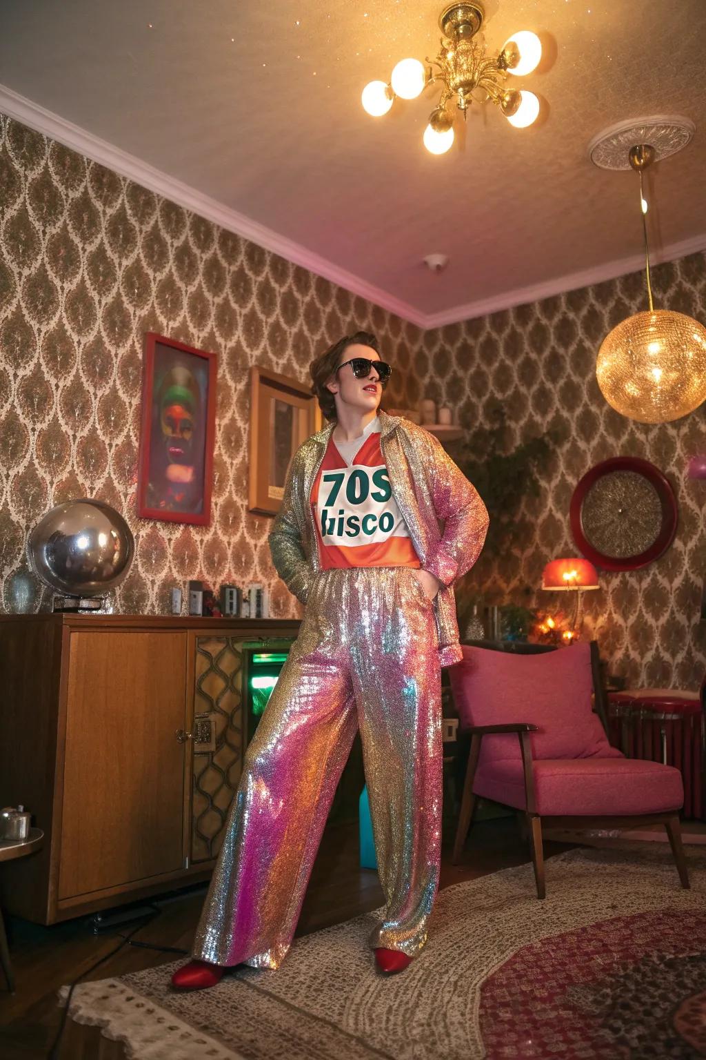 Get your groove on with a sparkling '70s nightclub attire.