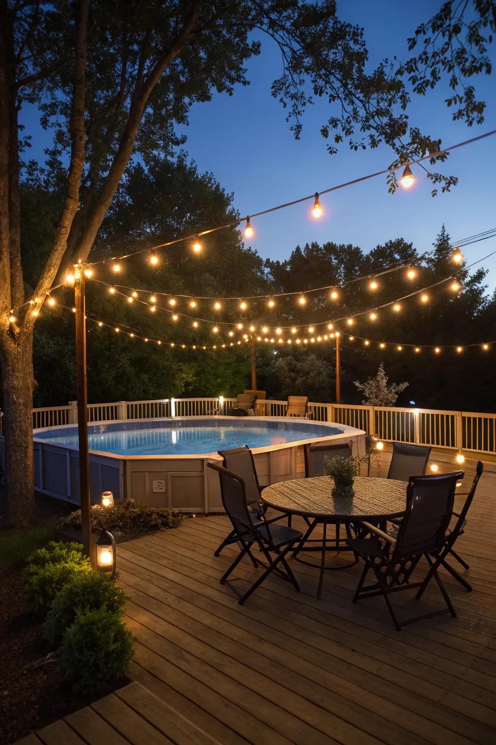 Craft a captivating nighttime setting through strategically positioned illumination.