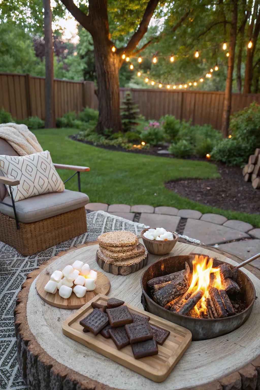 A fire pit is the beating heart of your backyard camping design.