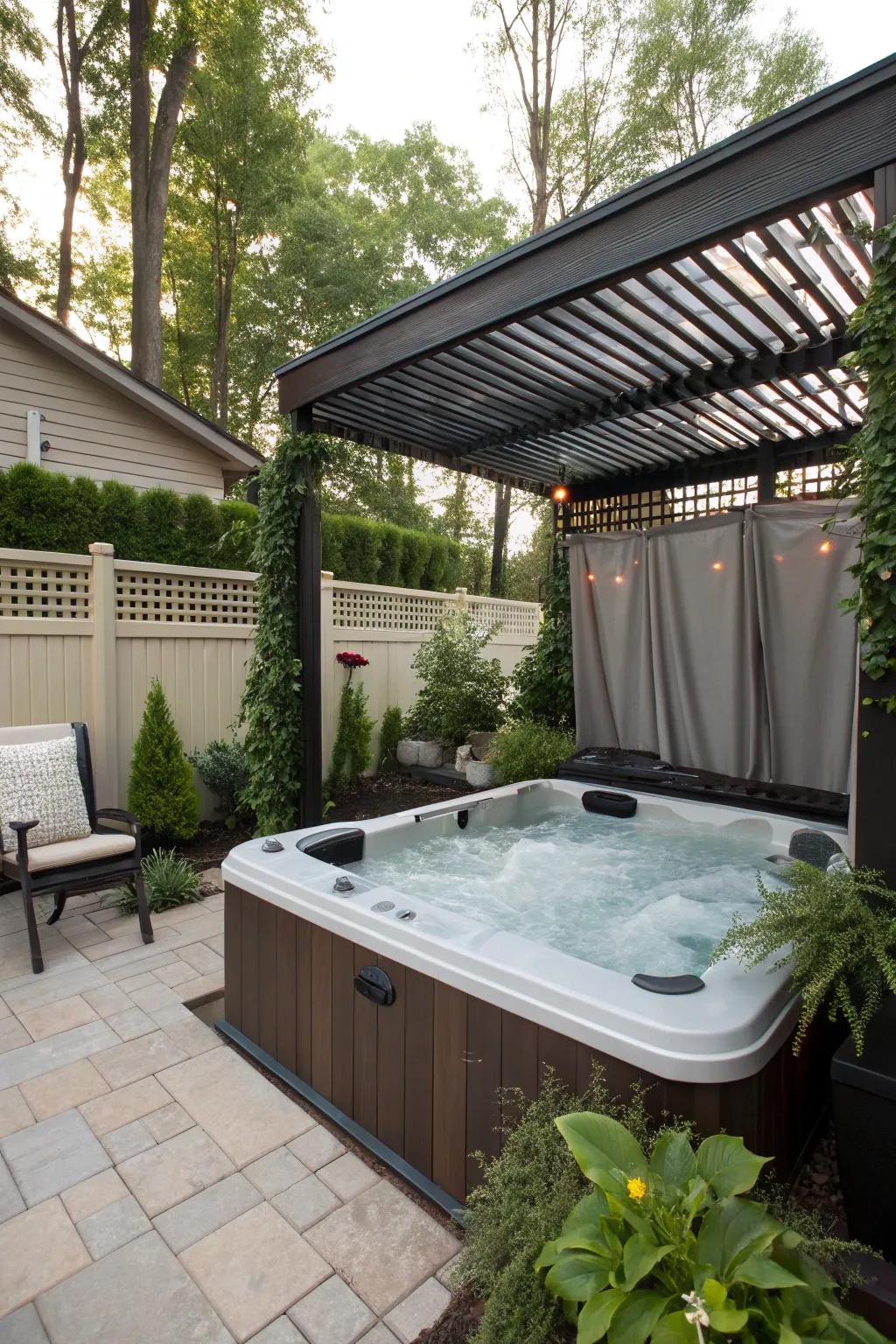 Privacy features convert your hot tub into a personal refuge.