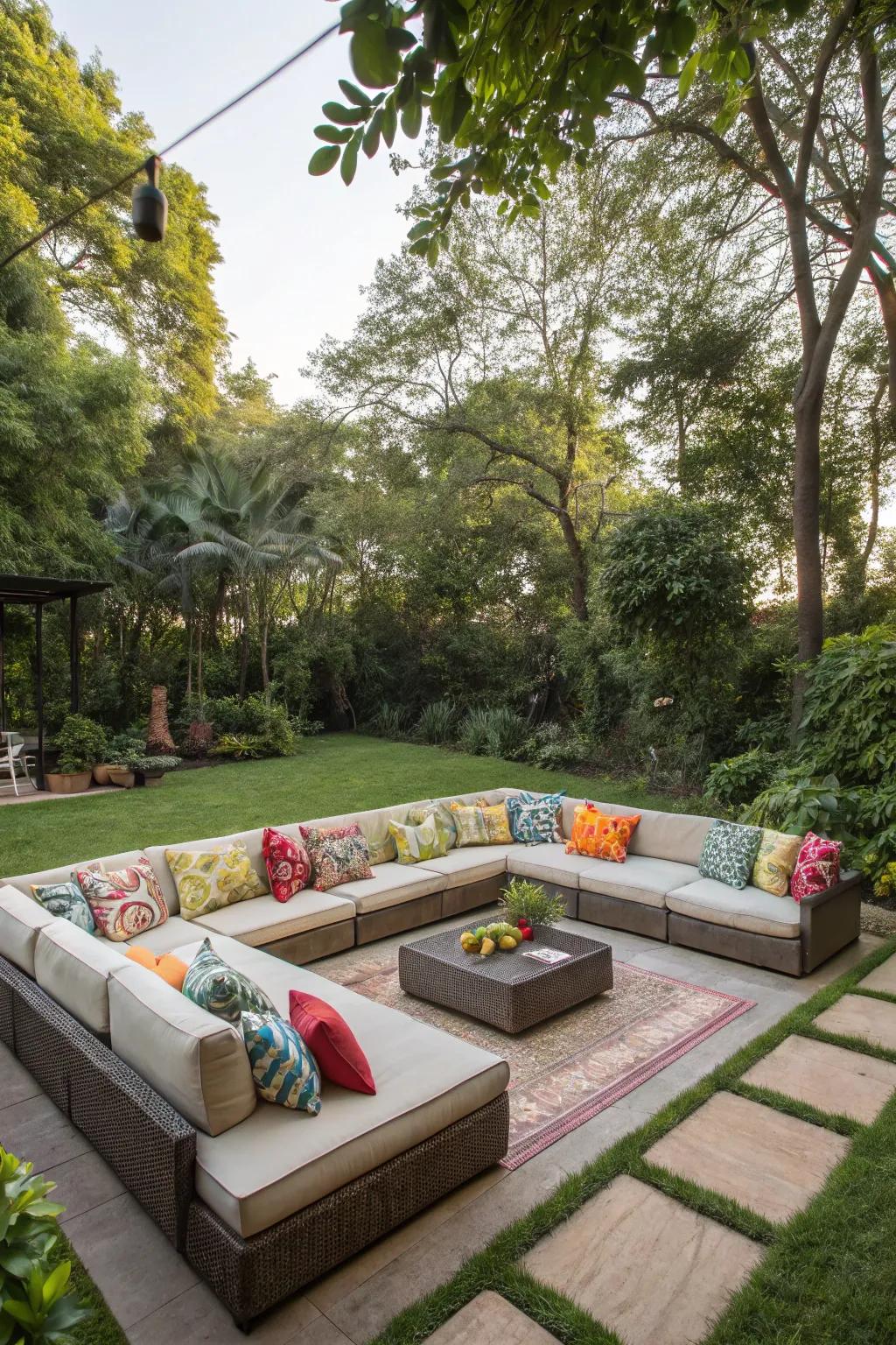 A modular couch works perfectly for larger gatherings.