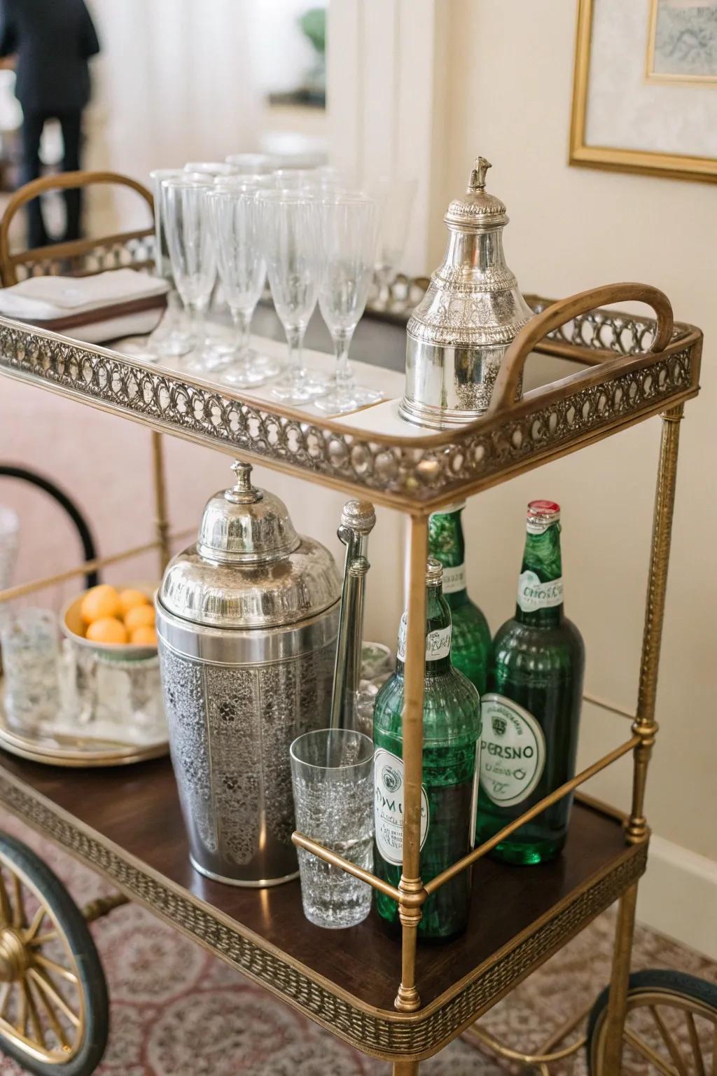 A home bar with character and a vintage feel.