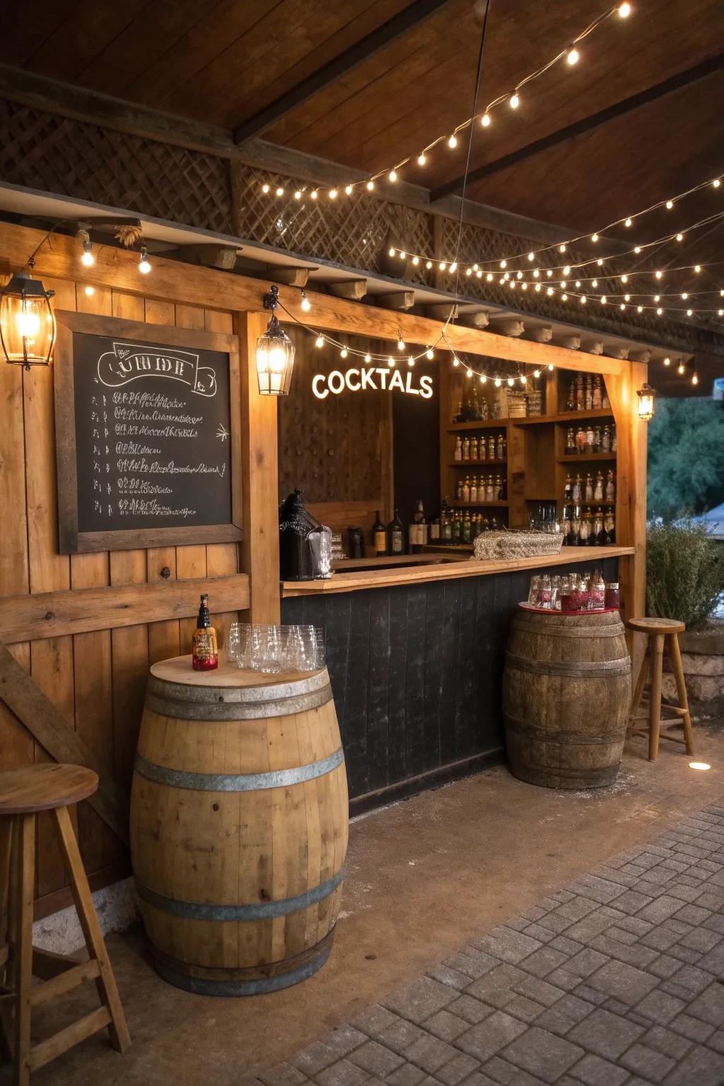 A chalkboard menu offers a rustic charm and versatility.