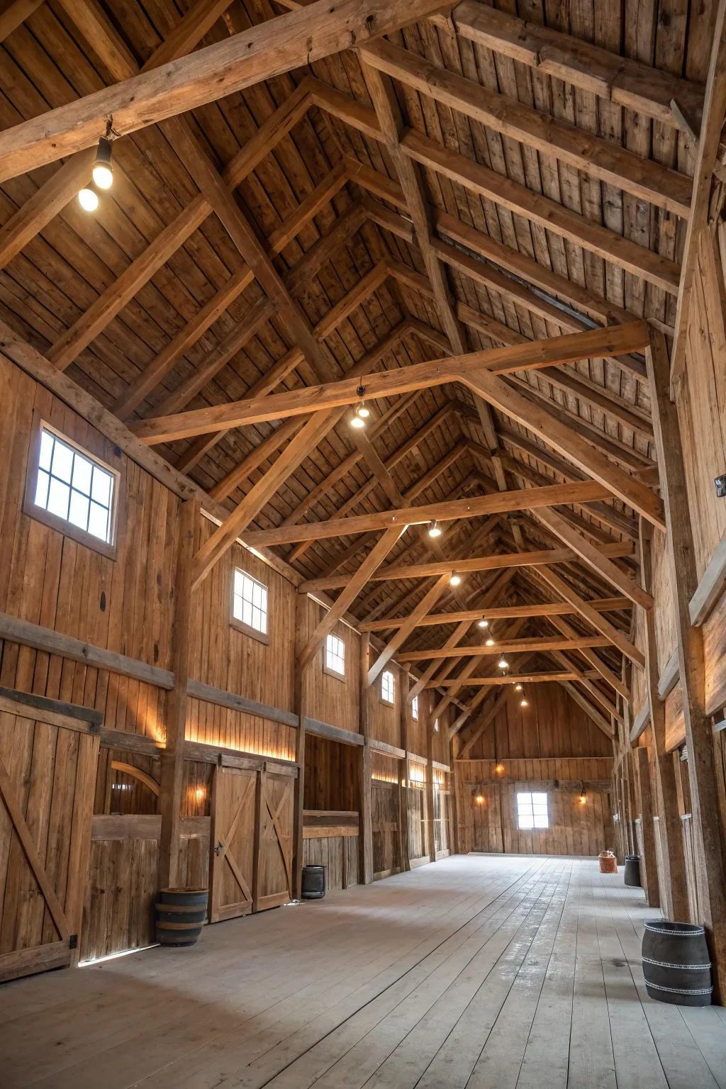Exposed timber pieces enhancing the country-style charm of the interior.