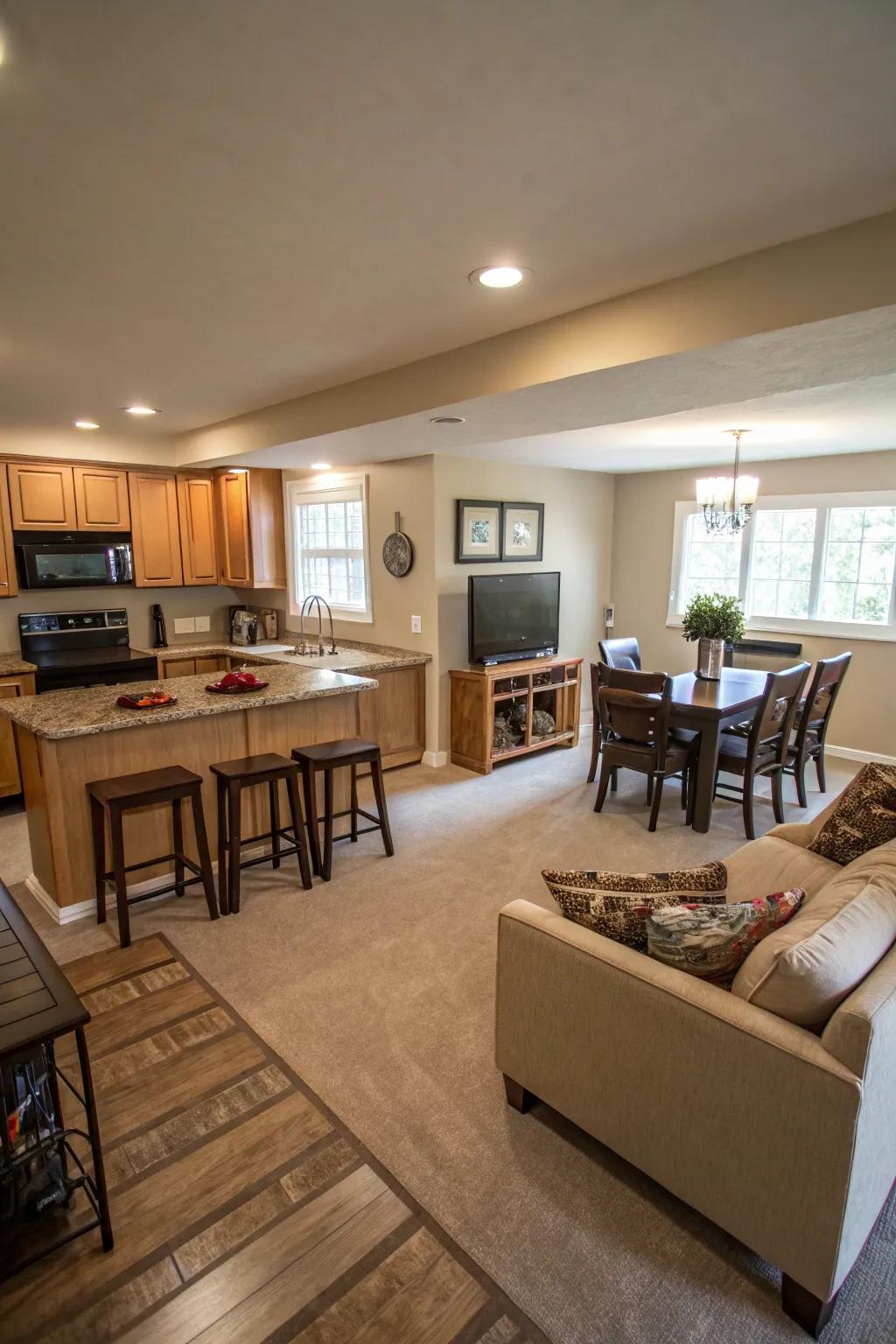 Open designs foster a feeling of extensiveness.