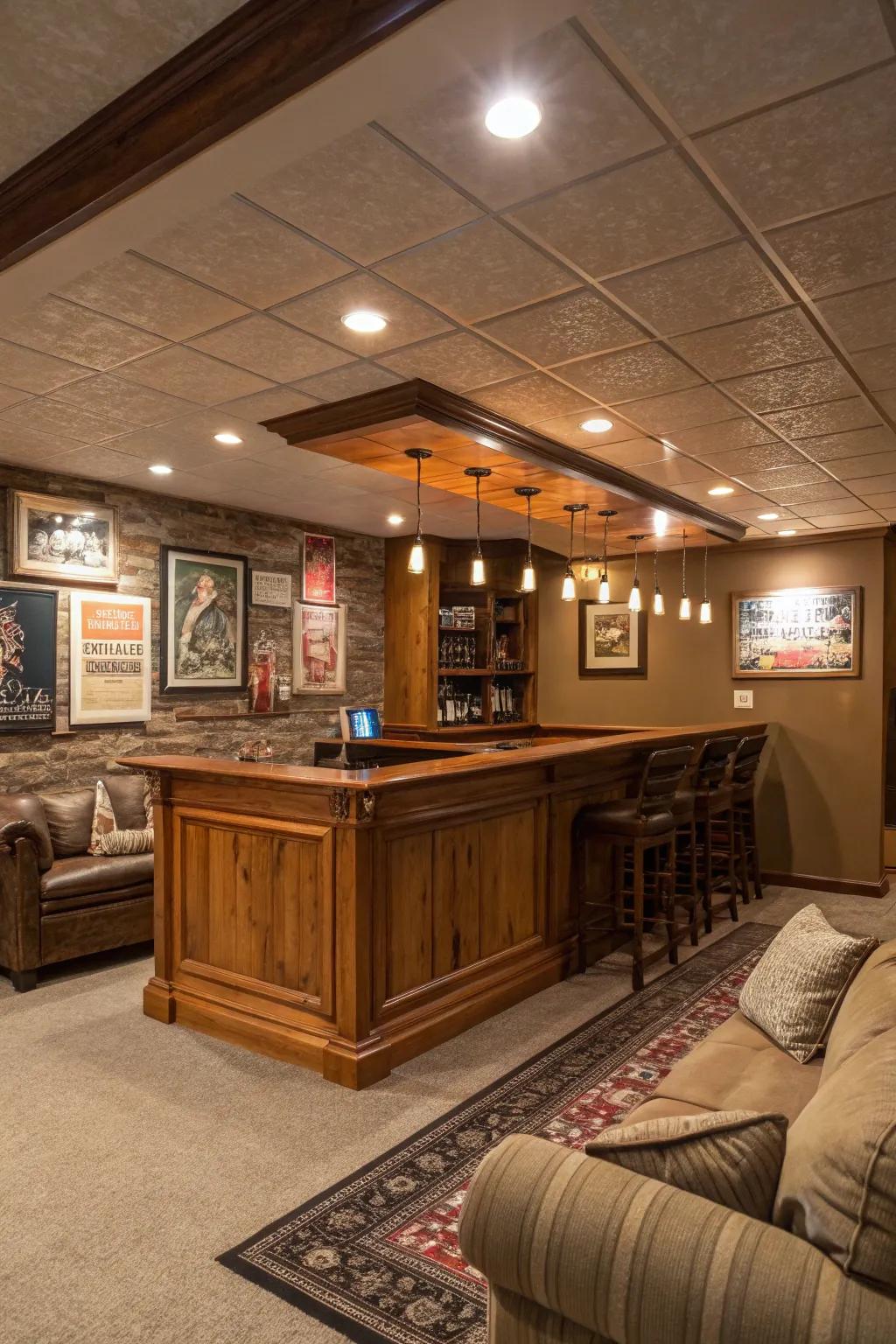 Hidden lights maintain a streamlined and practical setting.