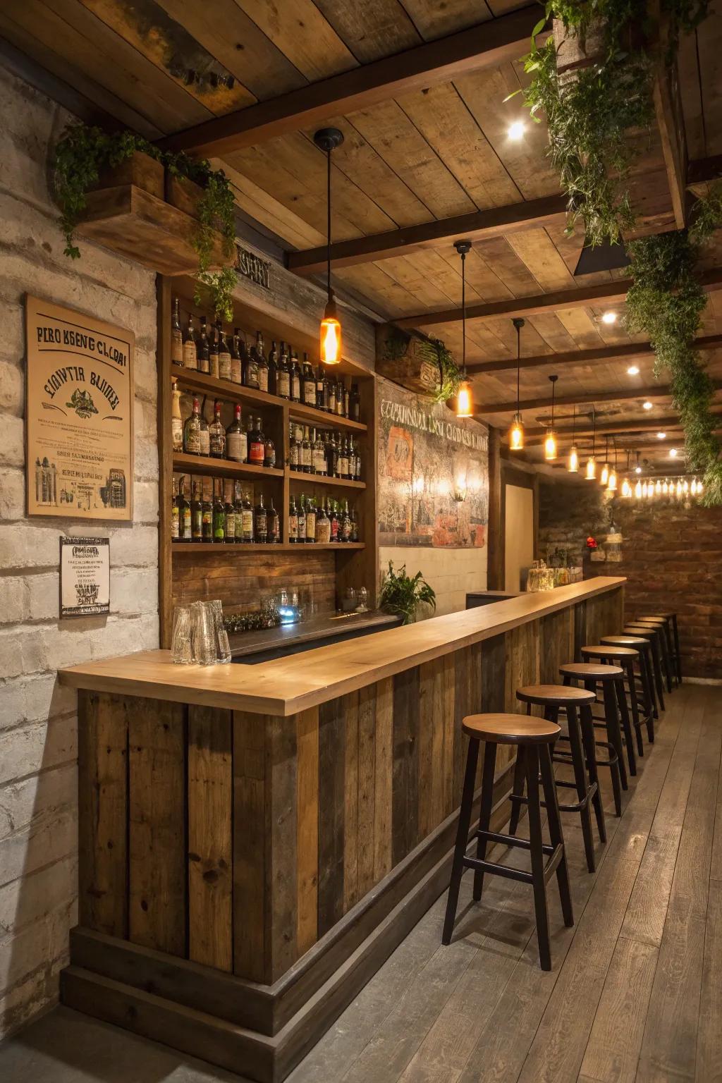 Reclaimed wood adds a touch of countryside warmth and appeal.