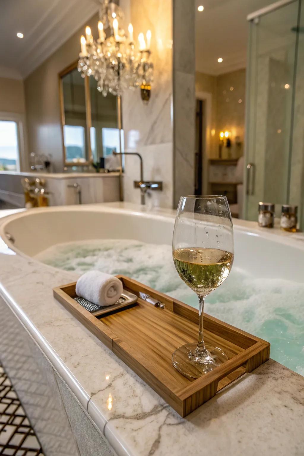 Savor a glass of your best drink as you unwind.