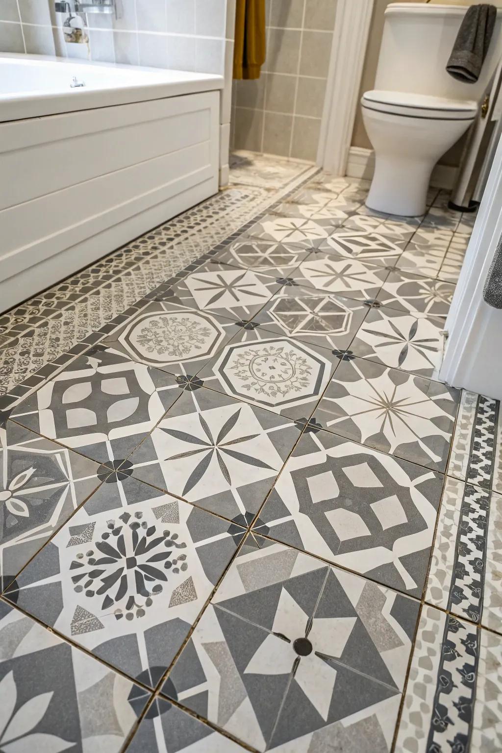 Monochrome elegance contributes a dash of sophistication to every bathroom setting.