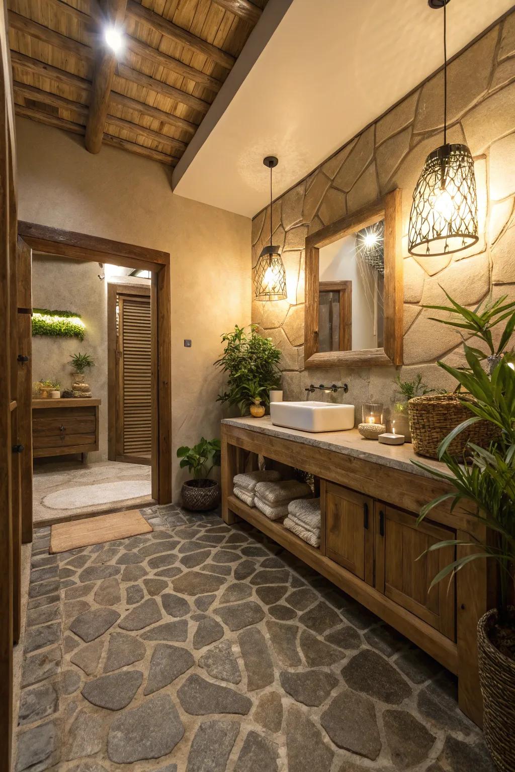 Embrace the outdoors with structured rock finishes.
